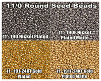 11/0 Miyuki Seed Beads 8.5 g, 11-0190, 11-0190F, 11-0191, 11-0191F - The Argus Collection