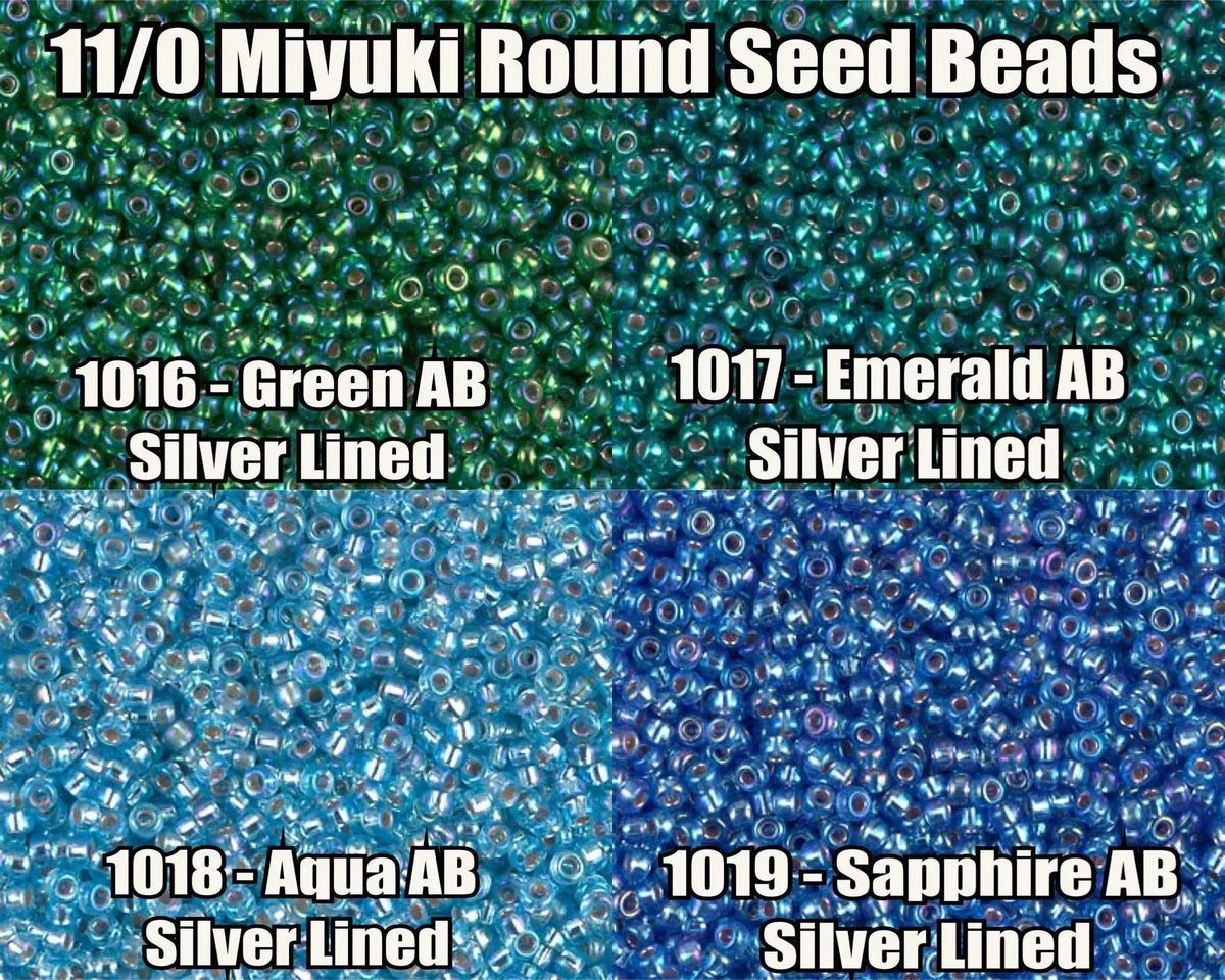 11/0 Miyuki Seed Beads 23g, 11-1016, 11-1017, 11-1018, 11-1019 - The Argus Collection