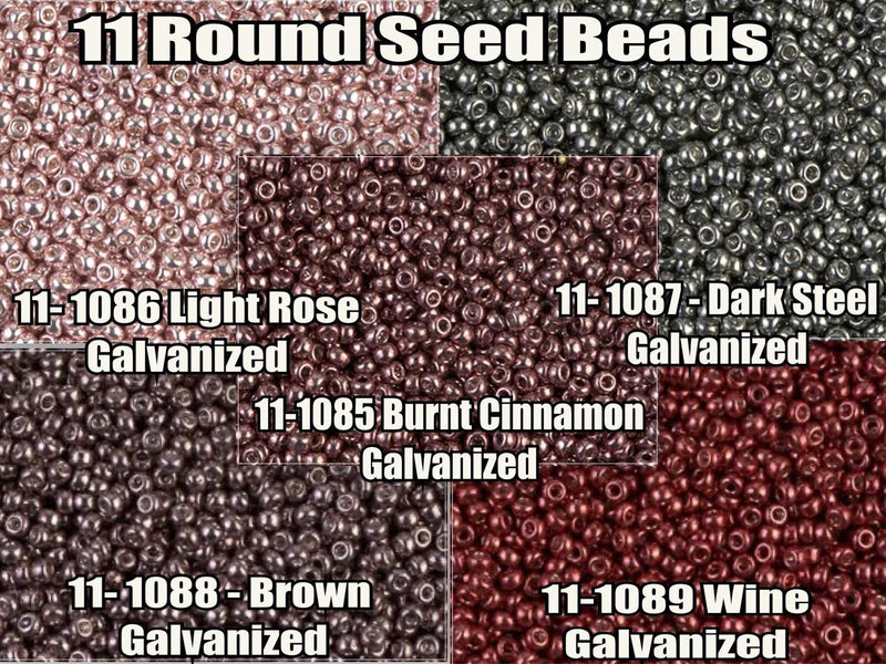 11/0 Miyuki Seed Beads 23g, 11-1085, 11-1086, 11-1087, 11-1088, 11-1089 - The Argus Collection