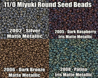 11/0 Miyuki Seed Beads 23g, 11-2002, 11-2005, 11-2006, 11-2008 - The Argus Collection