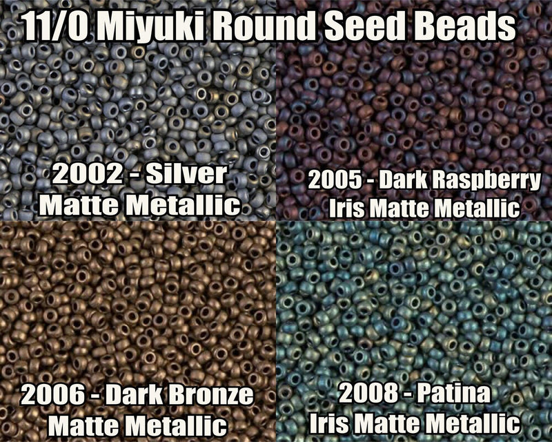 11/0 Miyuki Seed Beads 23g, 11-2002, 11-2005, 11-2006, 11-2008 - The Argus Collection