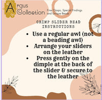 Western Heart, 10mm Flat Leather Crimp Slider, Secure Hold - The Argus Collection