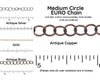 Medium Circle EURO Chain, Sold in 1-ft. Increments, Antique Brass, Antique Copper, Antique Silver, Gold - The Argus Collection