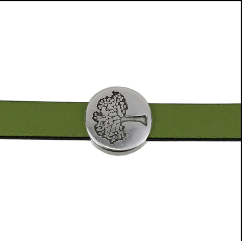 Tree of Life Slider for Leather or Cork, 5mm or 10mm, Antique Silver - The Argus Collection