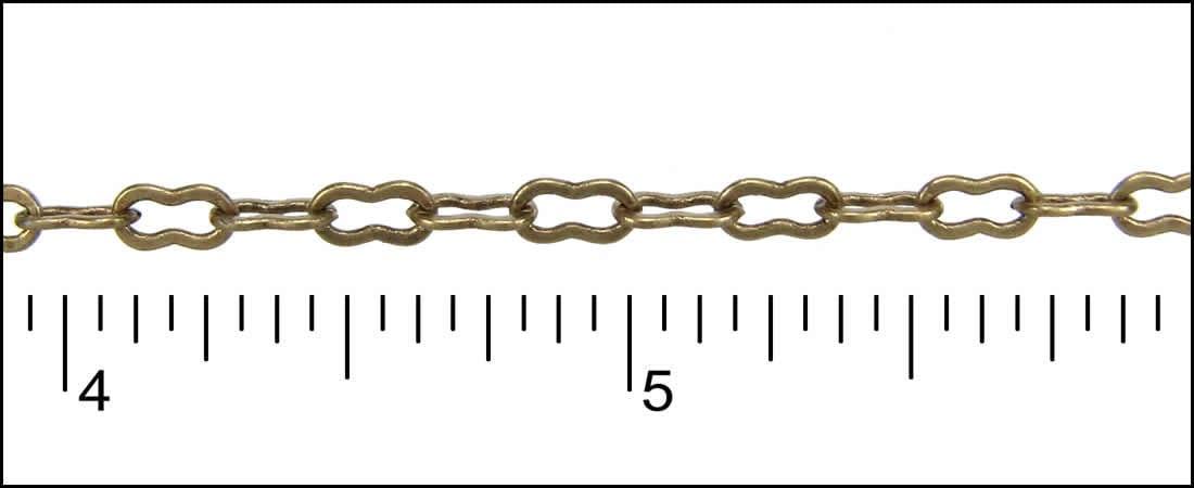 Small or Medium Peanut Euro Chain, sold per foot, Antique Brass, Ant. Copper, Ant. Silver, Gold, Silver Plated, Gunmetal, Made in Europe - The Argus Collection