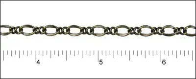 Twisted Figaro Euro Chain, Sold in 1-ft. Increments, Antique Brass, Antique Copper, Antique Silver, Gold, Silver Plated - The Argus Collection