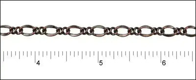 Twisted Figaro Euro Chain, Sold in 1-ft. Increments, Antique Brass, Antique Copper, Antique Silver, Gold, Silver Plated - The Argus Collection