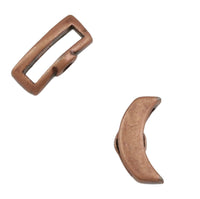 Smooth Crescent Crimp Sliders for Leather or Cork, 5mm or 10mm, in 4 Finishes - The Argus Collection