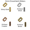 Crosshatch, Crimp Sliders for 5 or 10mm Flat Leather, 2 Pcs. - The Argus Collection