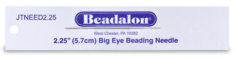 BIG EYE Needles, 2.25" or 4.5", Beadalon, Stainless Steel, 4 Pack, Fine or Regular or 10 Pack Regular - ArgusCollection