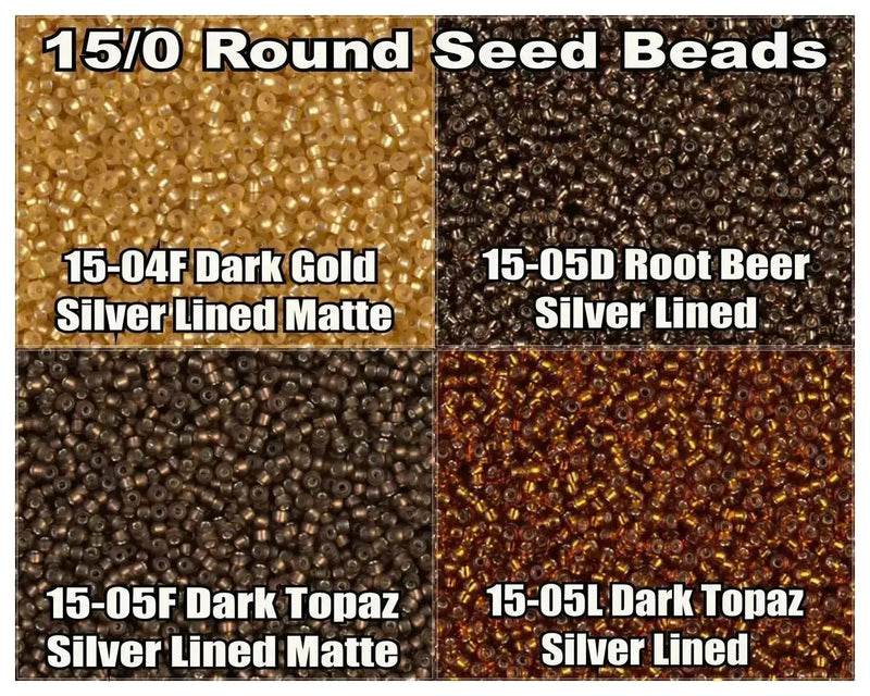 15/0 Miyuki Round Seed Beads 8.2g 15-0004F, 15-0005D, 15-0005F, 15-0005L - The Argus Collection