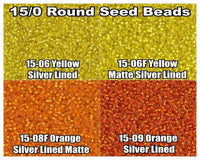 15/0 Miyuki Round Seed Beads 8.2g 15-0006, 15-0006F, 15-0008F, 15-0009 - The Argus Collection