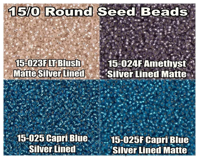 15/0 Miyuki Round Seed Beads 8.2g 15-0023F, 15-0024F, 15-0025, 15-0025F - The Argus Collection