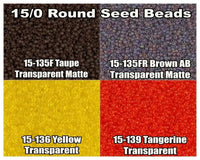 15/0 Miyuki Round Seed Beads 8.2g 15-0135F, 15-0135FR, 15-0136, 15-0139 - The Argus Collection