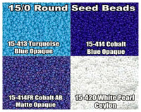 15/0 Miyuki Round Seed Beads 8.2g 15-0413, 15-0414, 15-0414FR, 15-0420 - The Argus Collection