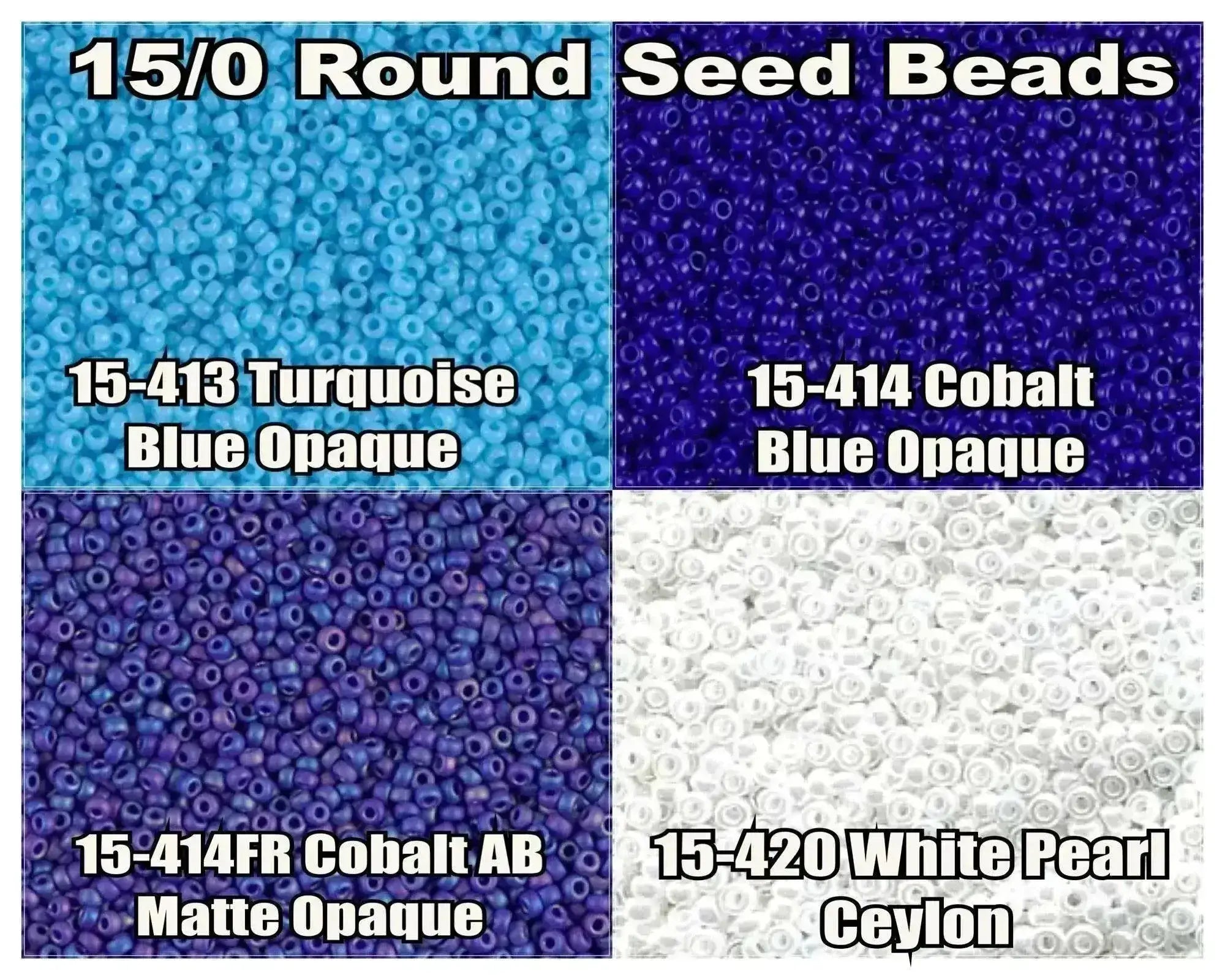 15/0 Miyuki Round Seed Beads 8.2g 15-0413, 15-0414, 15-0414FR, 15-0420 - The Argus Collection