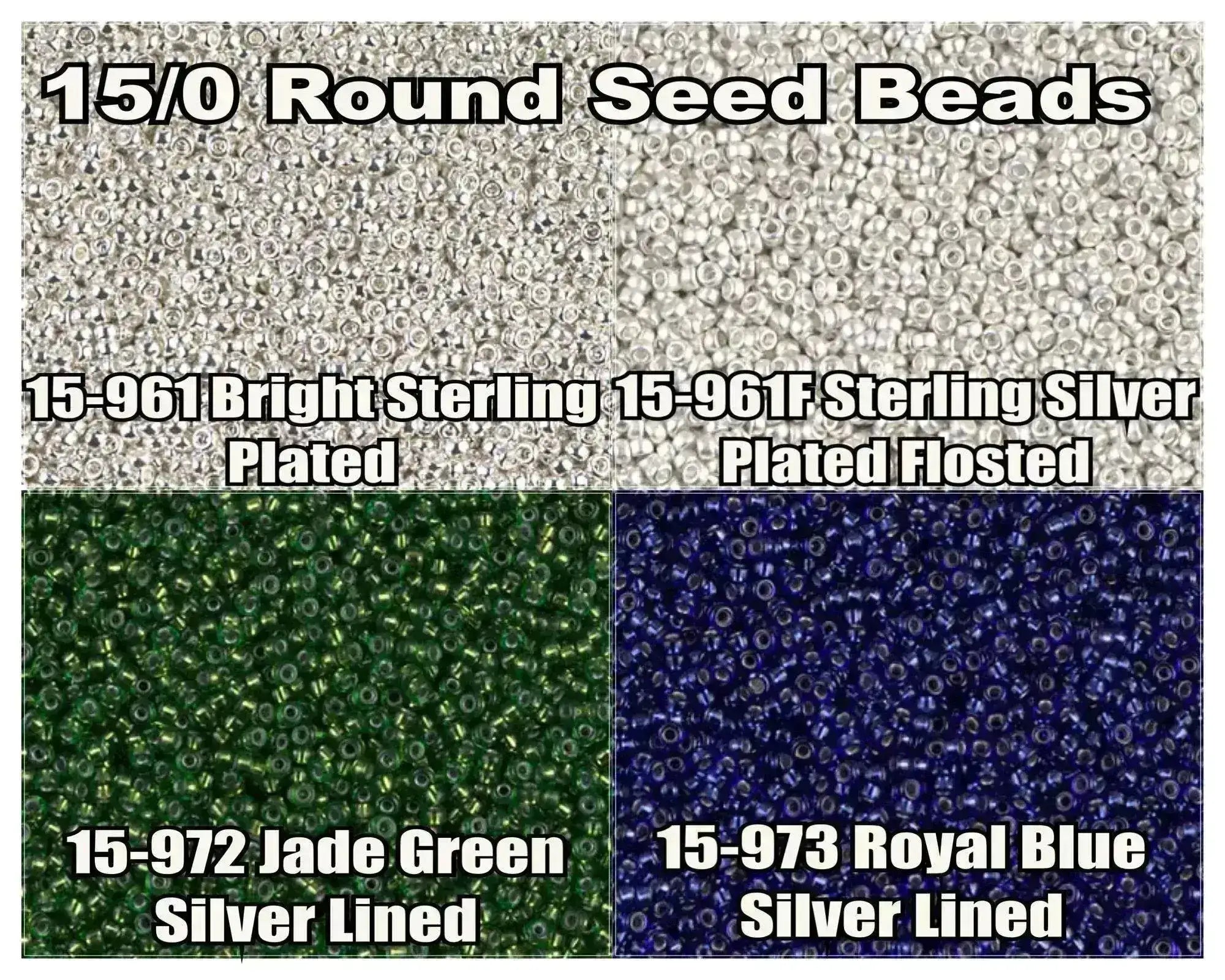 15/0 Miyuki Round Seed Beads 8.2g 15-0961, 15-0961F, 15-0972, 15-0973 - The Argus Collection