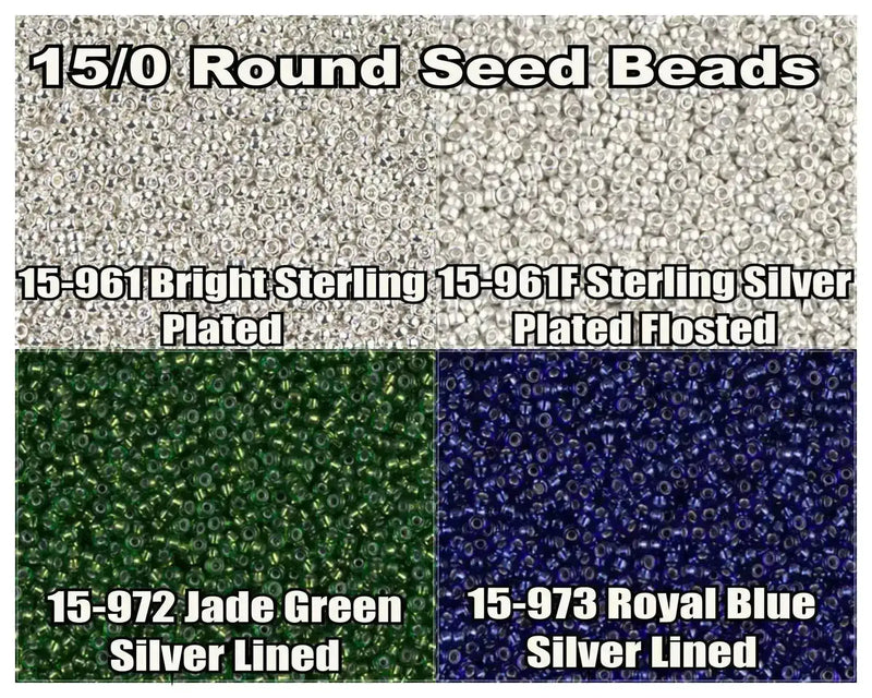 15/0 Miyuki Round Seed Beads 8.2g 15-0961, 15-0961F, 15-0972, 15-0973 - The Argus Collection