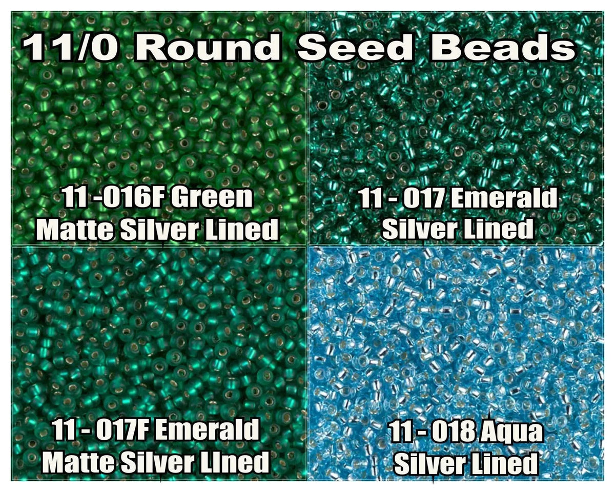 11/0 Miyuki Seed Beads 23g, 11-0016F, 11-0017, 11-0017F, 11-0018 - The Argus Collection