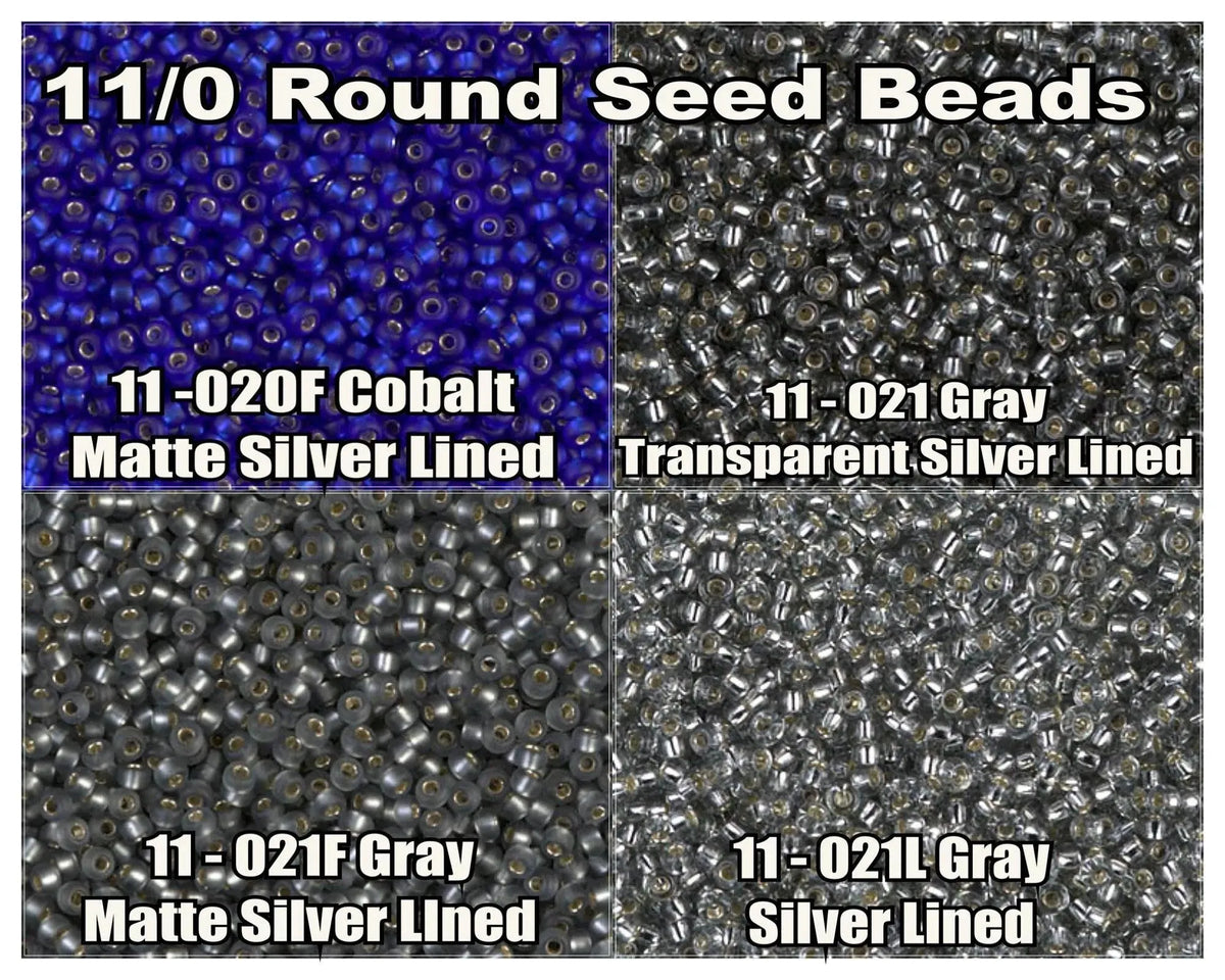 11/0 Miyuki Seed Beads 23g, 11-0020F, 11-0021, 11-0021F, 11-0021L - The Argus Collection