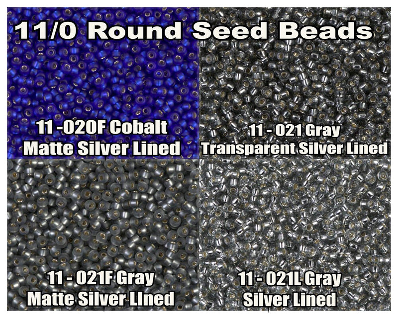 11/0 Miyuki Seed Beads 23g, 11-0020F, 11-0021, 11-0021F, 11-0021L - The Argus Collection