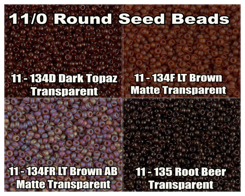 11/0 Miyuki Seed Beads 23g, 11-0134D, 11-0134F, 11-0134FR, 11-0135 - The Argus Collection