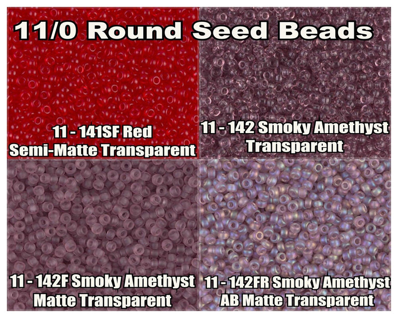 11/0 Miyuki Seed Beads 23g, 11-0141SF, 11-0142, 11-0142F, 11-0142FR - The Argus Collection