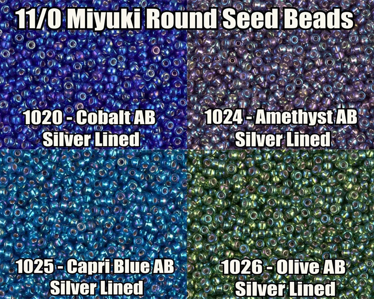 11/0 Miyuki Seed Beads 23g, 11-1020, 11-1024, 11-1025, 11-1026 - The Argus Collection