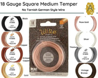 18 Gauge German-Style Square Wire in 8 Finishes - The Argus Collection