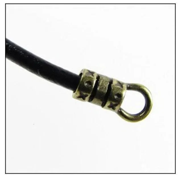 Leather or Cord Crimp Ends with Loop, 1, 1.5, 2 or 2.5mm, 6 Pcs. - The Argus Collection