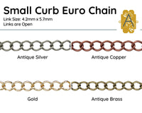 Small Curb Euro Chain, 4 Finishes - The Argus Collection