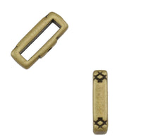 Cross Hatch Crimp Sliders for Leather or Cork, 10mm, in 4 Finishes - The Argus Collection