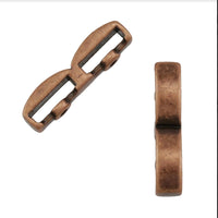 Double Bar Crimp Sliders, for 2 x 10mm Flat Leather or Cork in 4 Finishes - The Argus Collection