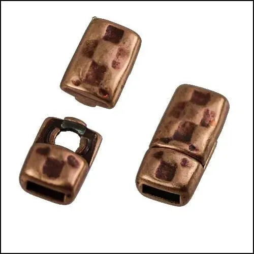 Hammered Magnetic Clasp for Leather or Cork, 5mm, in 3 Finishes - The Argus Collection