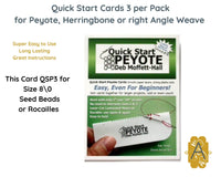 Quick Start Cards for Even or Odd Peyote, 2 Drop Peyote, Herringbone & Right Angle Weave, 3 per Pack + 2 NEW STARTER CARDS - The Argus Collection