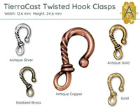 Tierracast Twisted Hook Clasp, 5 Finishes - The Argus Collection