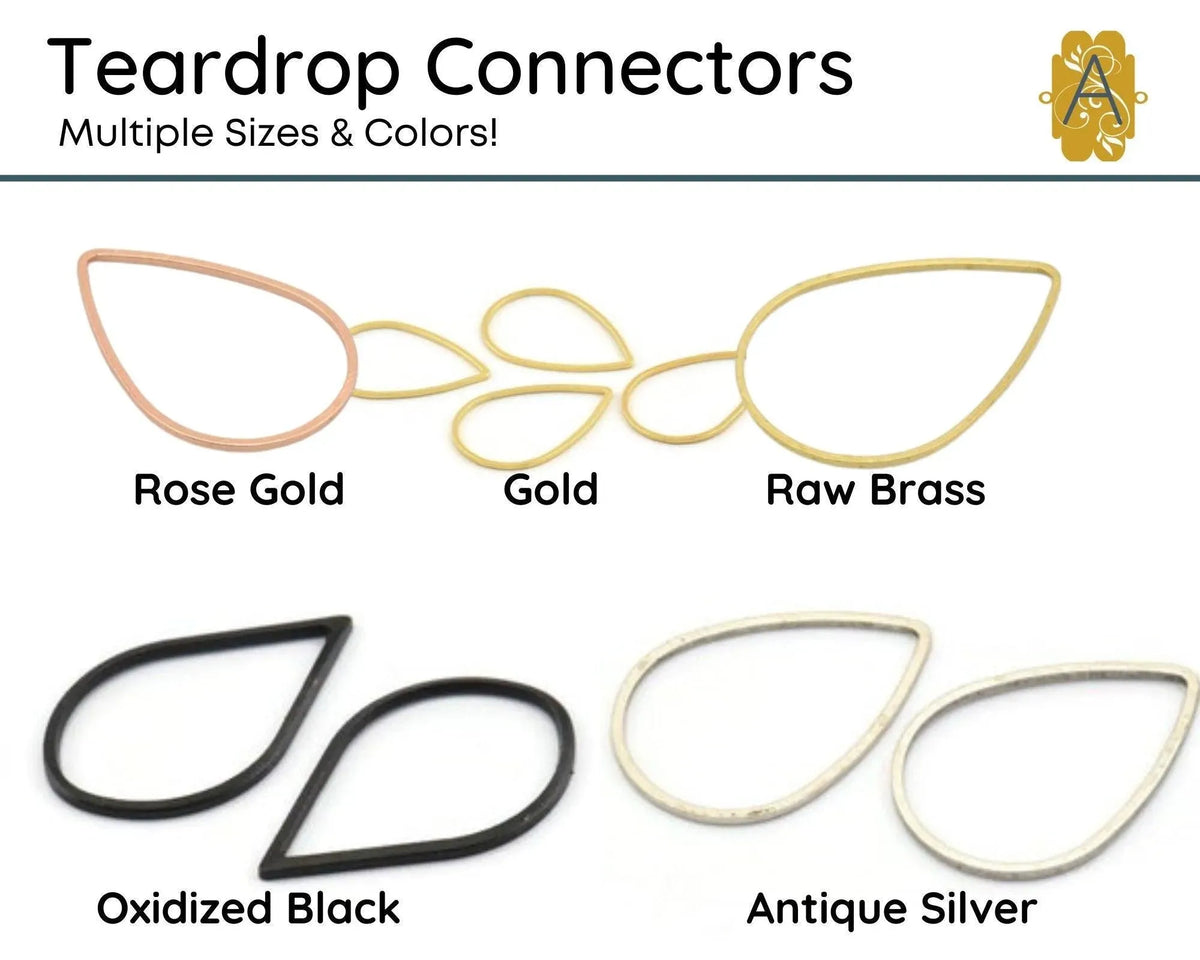 Tear Drop Connectors, 5 Finishes - The Argus Collection