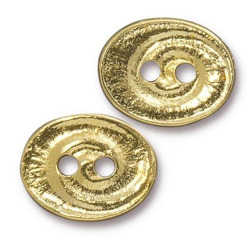 Swirl Oval Button, Tierracast, 2 Pcs. 5 Finishes - The Argus Collection