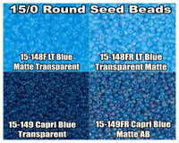 15/0 Miyuki Round Seed Beads 8.2g 15-0148F, 15-0148FR, 15-0149, 15-0149FR - The Argus Collection