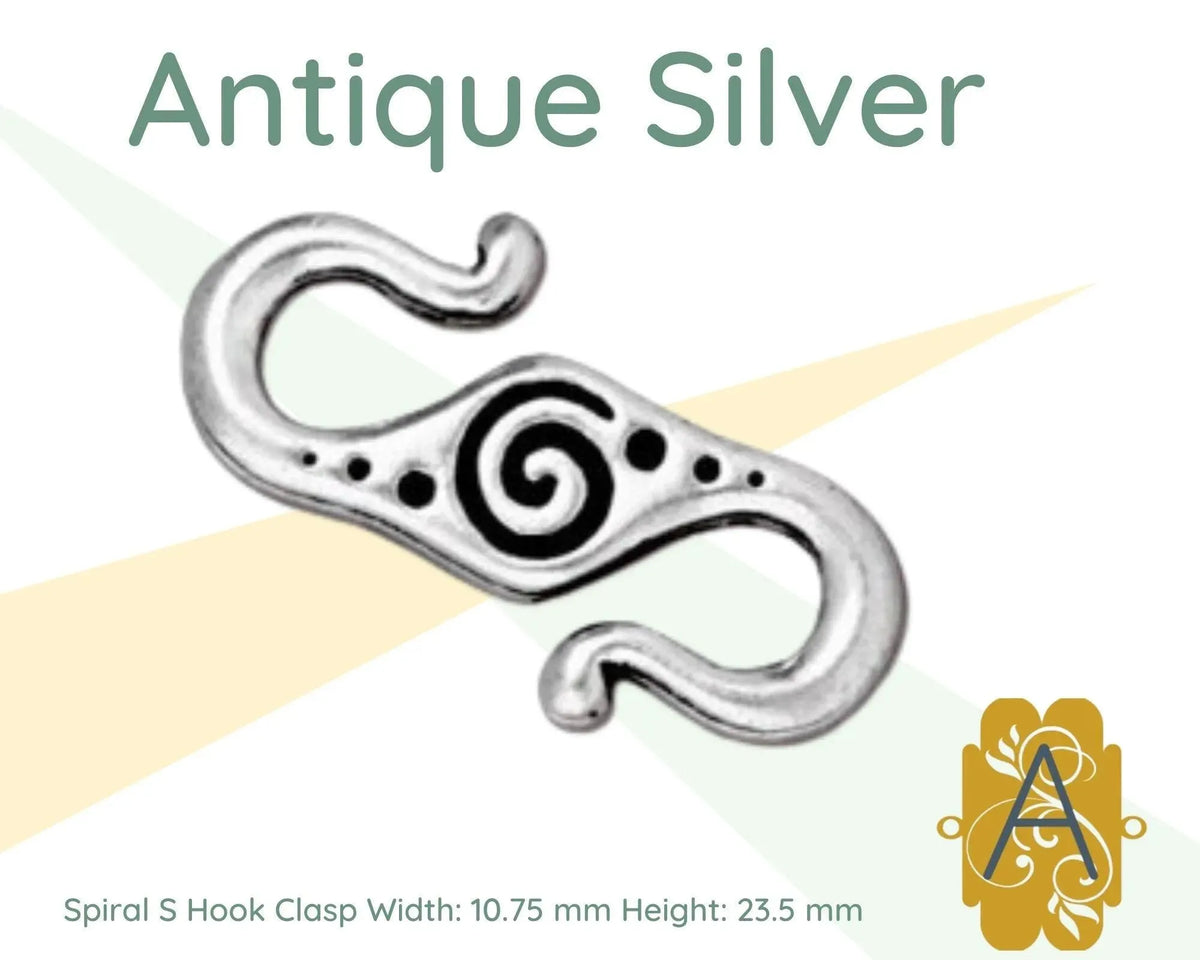 Tierracast Spiral S Hook Clasps, 3 Finishes - The Argus Collection