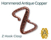 Hammered Z Hook Clasp, 4 Finishes - The Argus Collection