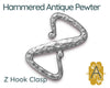 Hammered Z Hook Clasp, 4 Finishes - The Argus Collection