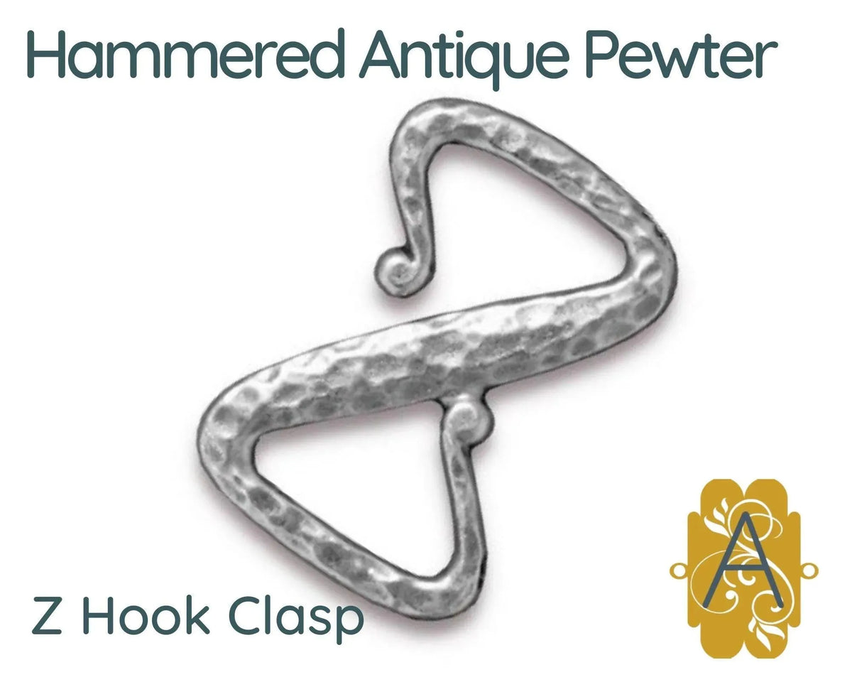 Hammered Z Hook Clasp, 4 Finishes - The Argus Collection