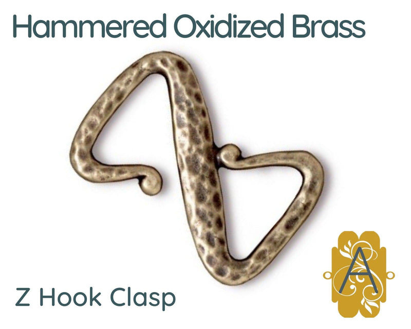 Hammered Z Hook Clasp, 4 Finishes - The Argus Collection