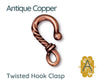 Tierracast Twisted Hook Clasp, 5 Finishes - The Argus Collection