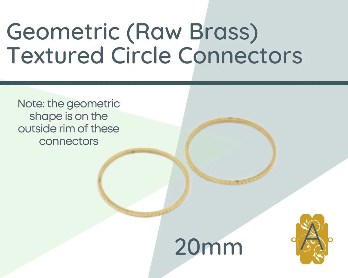 Circle Connectors, 20 or 25mm, Smooth, Geometric or Textured - The Argus Collection