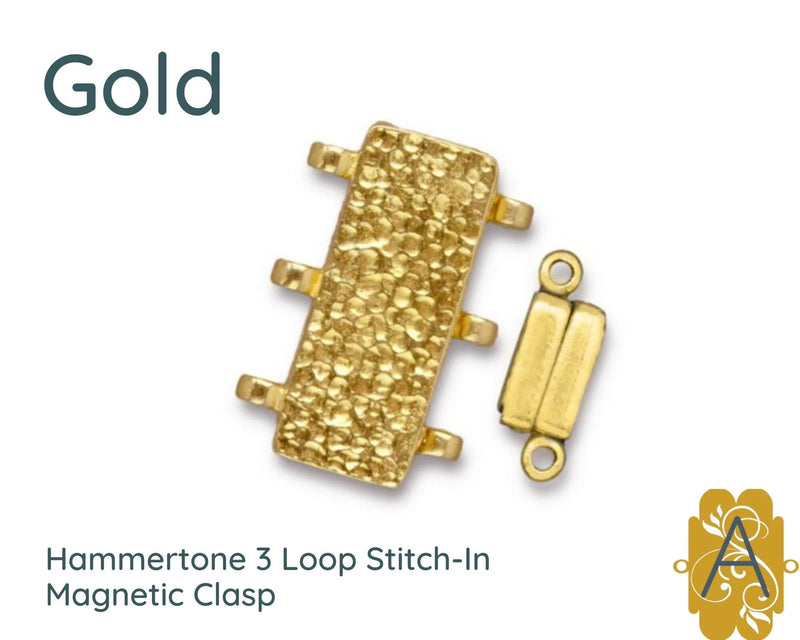 Hammertone 3-Loop Stitch-in Clasp, in 3 Finishes - The Argus Collection