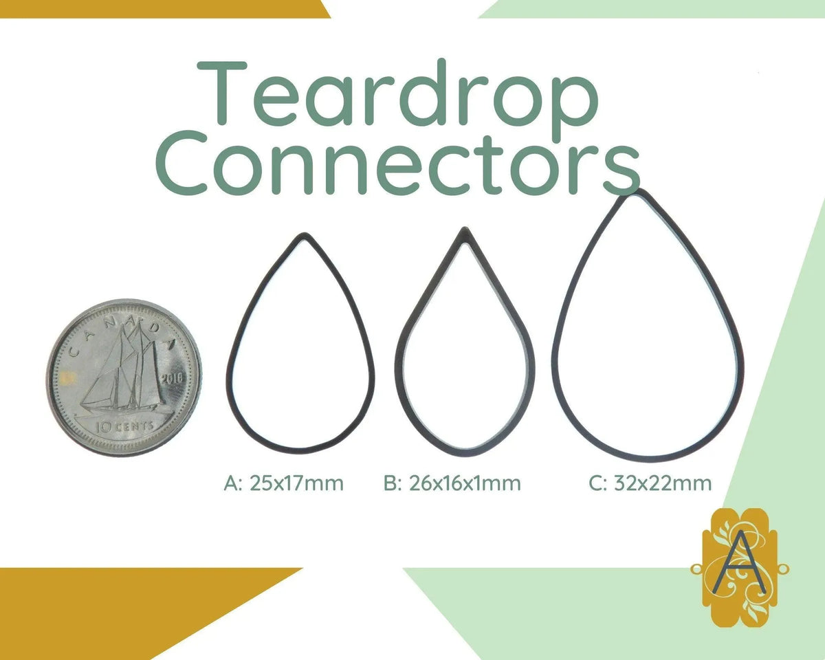 Tear Drop Connectors, 5 Finishes - The Argus Collection