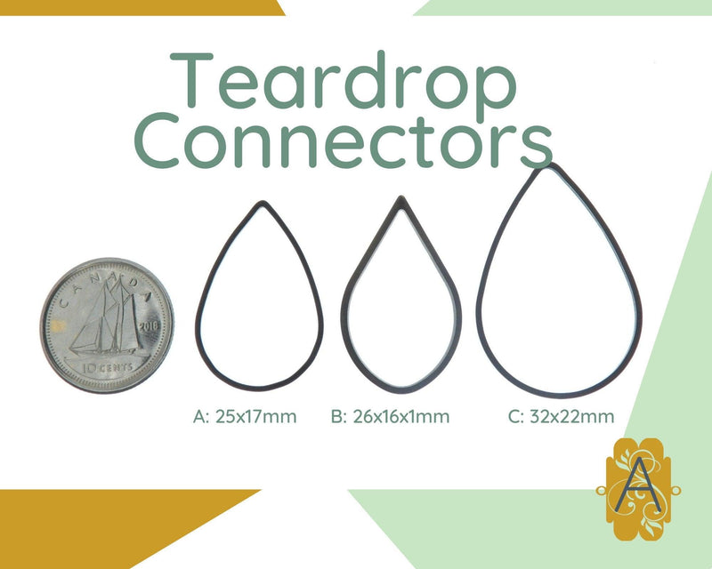 Tear Drop Connectors, 5 Finishes - The Argus Collection