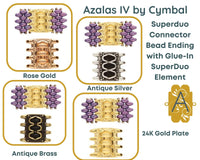 Azalas, Cymbal Superduo Bead Ending or Connector, with Glue In Element - The Argus Collection